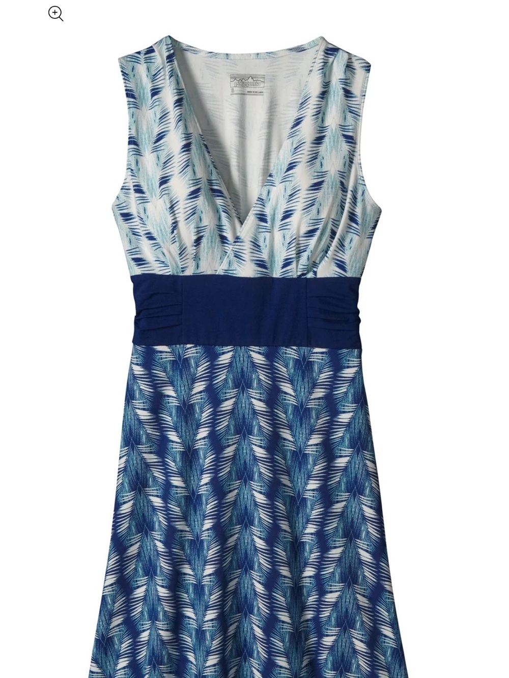Patagonia Margot dress Blue Patterned V-Neck Organic cotton Small